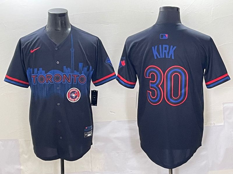 Men 2025 Toronto Blue Jays #30 Kirk Black Joint Name Nike MLB Jersey style 12